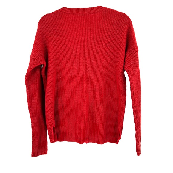 Madewell Thompson Pocket Pullover Sweater Women's XS Orange Comfy Cozy Ski Cabin - Picture 2 of 9